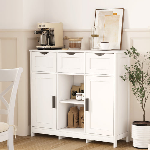 Wooden Floor Storage Cabinet with Drawers view 2 for closet and bedroom storage
